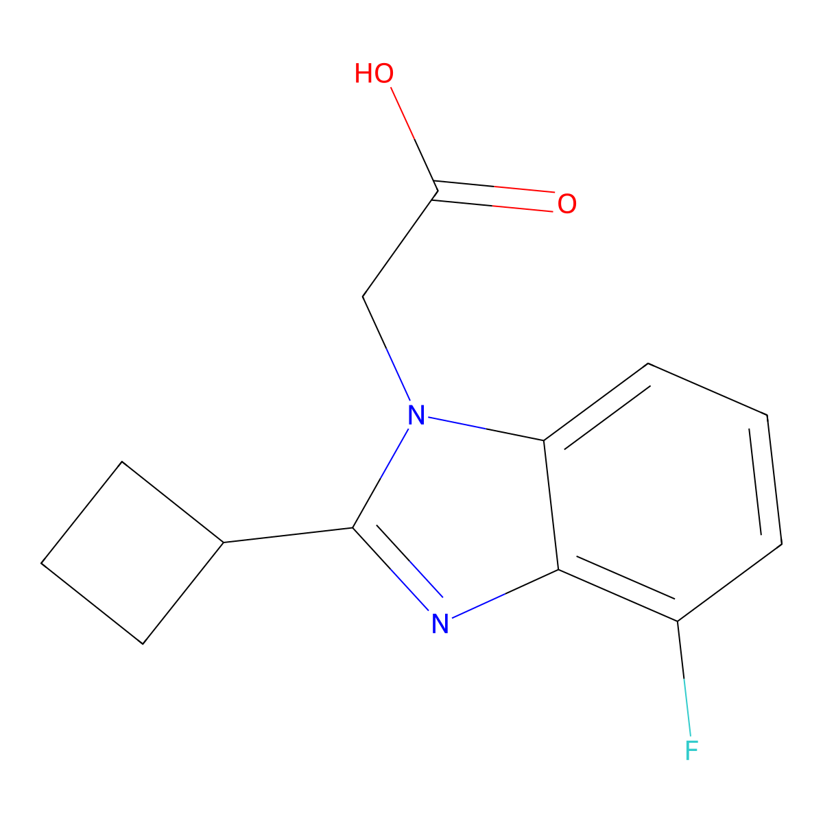 2-(2-Cyclobutyl-4-fluoro-1H-1,3-benzodiazol-1-yl)acetic acid molecular structure, CAS 1779125-63-1