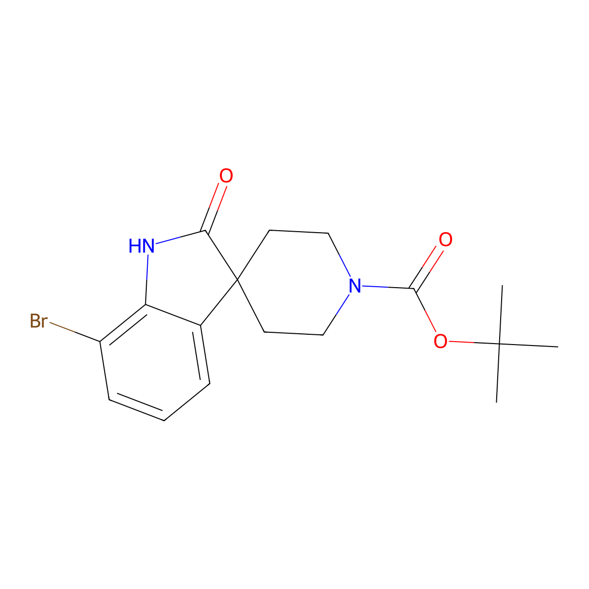 tert-Butyl 7-bromo-2-oxospiro[indoline-3,4'-piperidine]-1'-carboxylate molecular structure, CAS 1779125-91-5