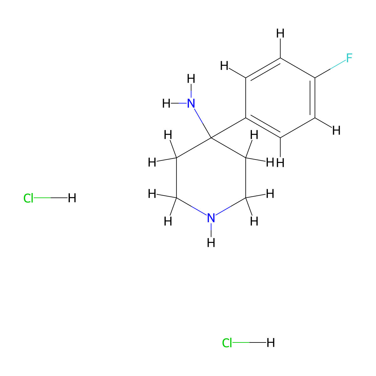 4-(4-Fluorophenyl)piperidin-4-amine dihydrochloride molecular structure, CAS 1779126-13-4