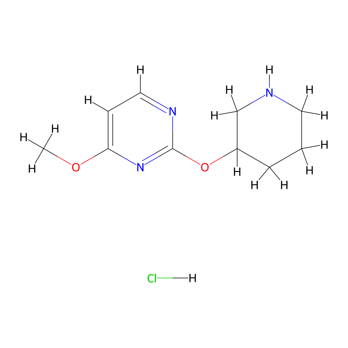 4-Methoxy-2-(piperidin-3-yloxy)pyrimidine hydrochloride molecular structure, CAS 1779126-26-9