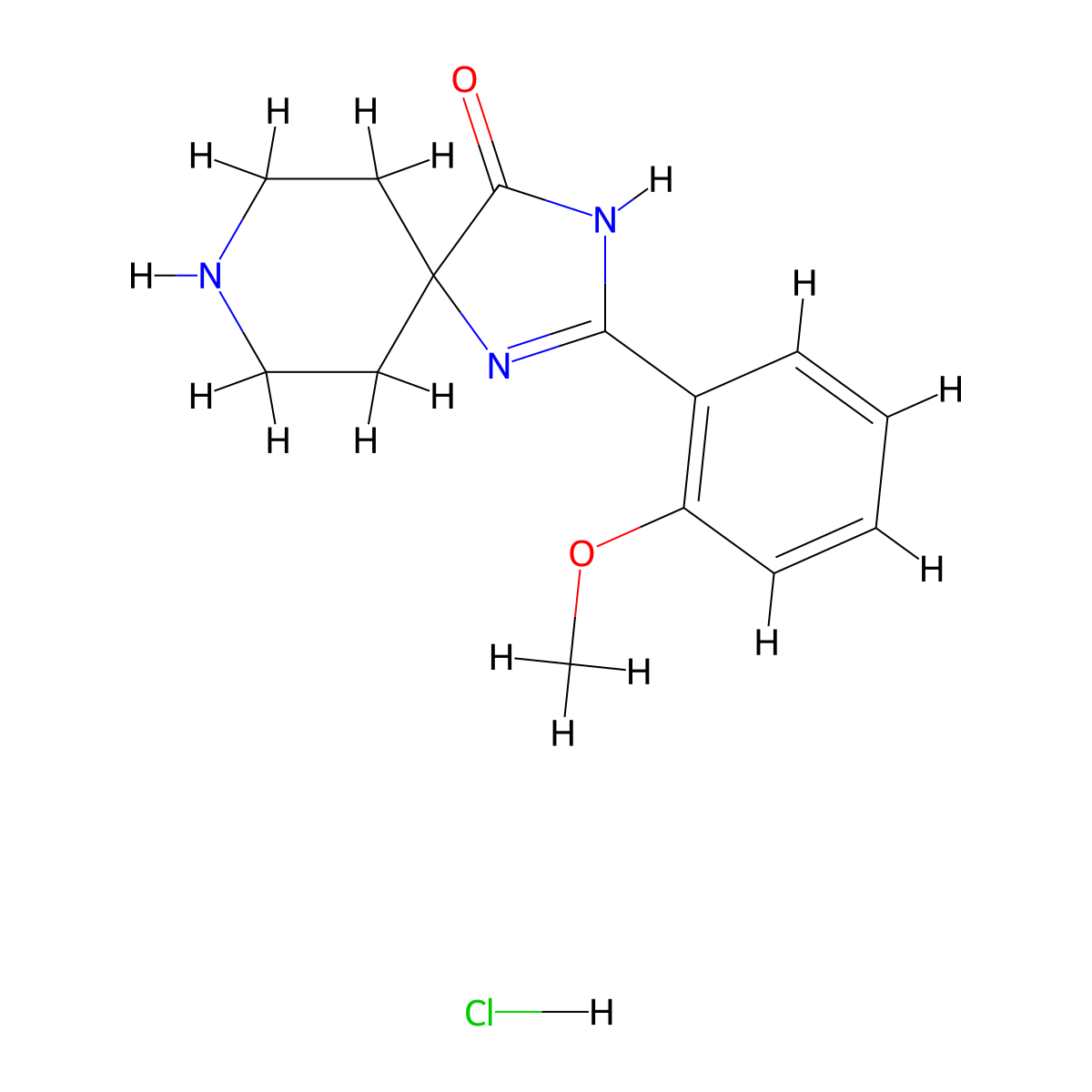 2-(2-Methoxyphenyl)-1,3,8-triazaspiro[4.5]dec-1-en-4-one hydrochloride molecular structure, CAS 1779126-36-1