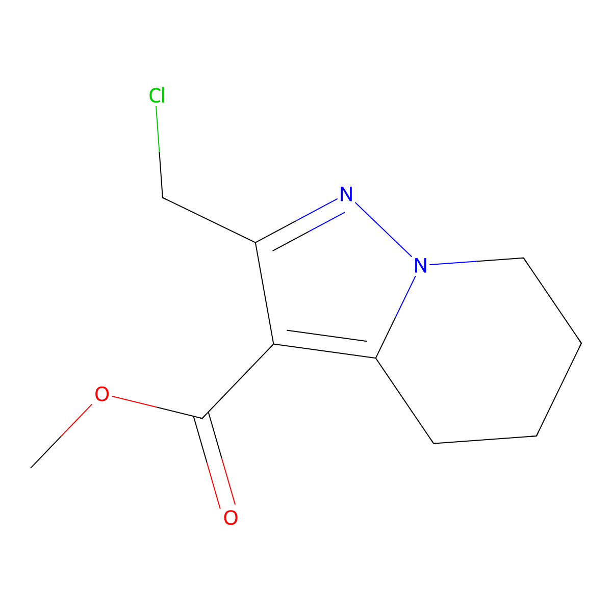 Methyl 2-(chloromethyl)-4,5,6,7-tetrahydropyrazolo[1,5-a]pyridine-3-carboxylate molecular structure, CAS 1779126-41-8