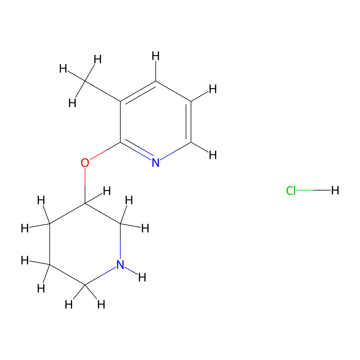 3-Methyl-2-(piperidin-3-yloxy)pyridine hydrochloride molecular structure, CAS 1779126-53-2