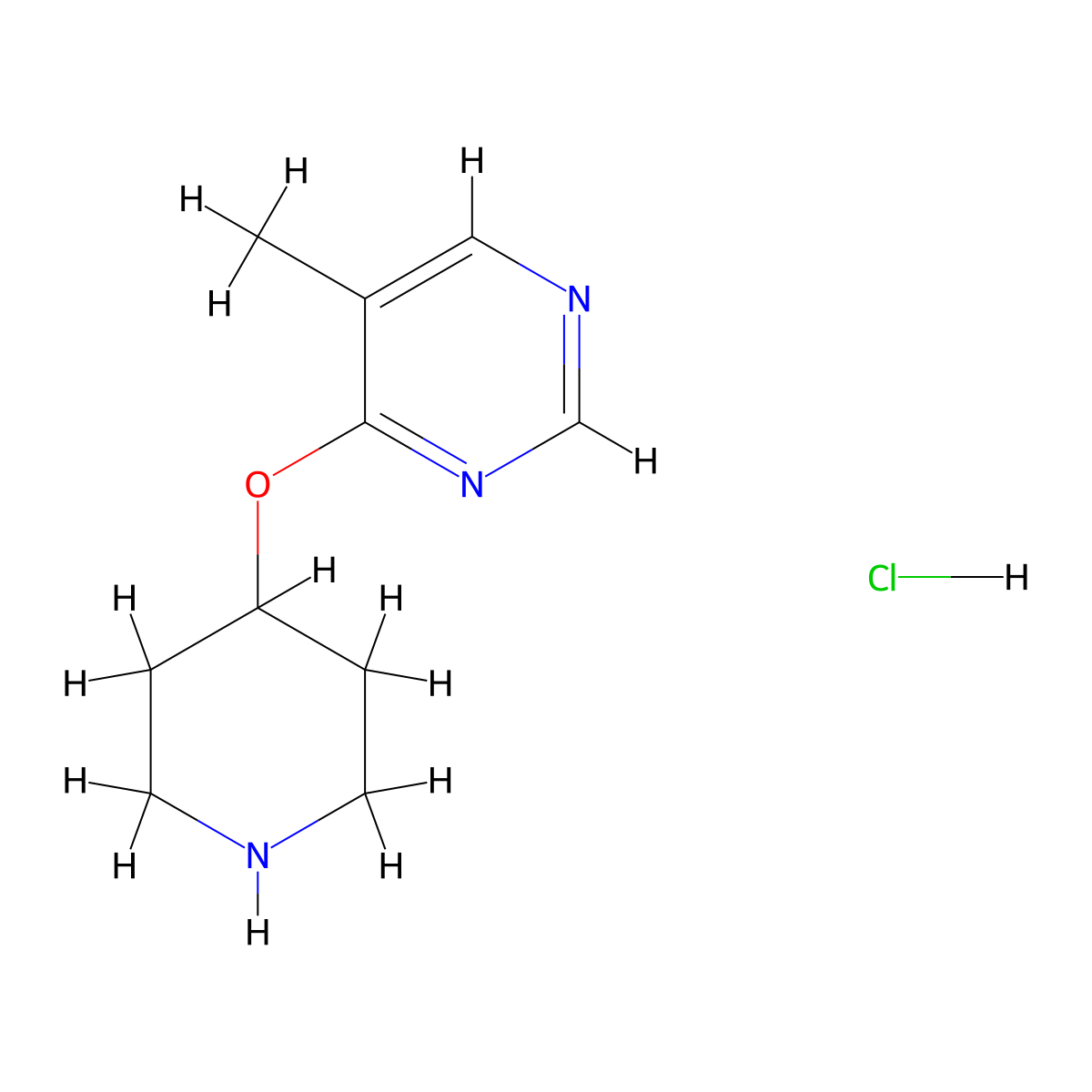 5-Methyl-4-(piperidin-4-yloxy)pyrimidine hydrochloride molecular structure, CAS 1779128-26-5