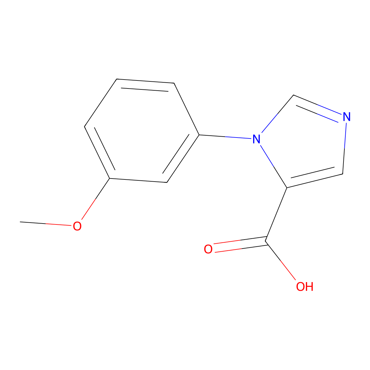 1-(3-Methoxyphenyl)-1H-imidazole-5-carboxylic acid molecular structure, CAS 1779128-33-4