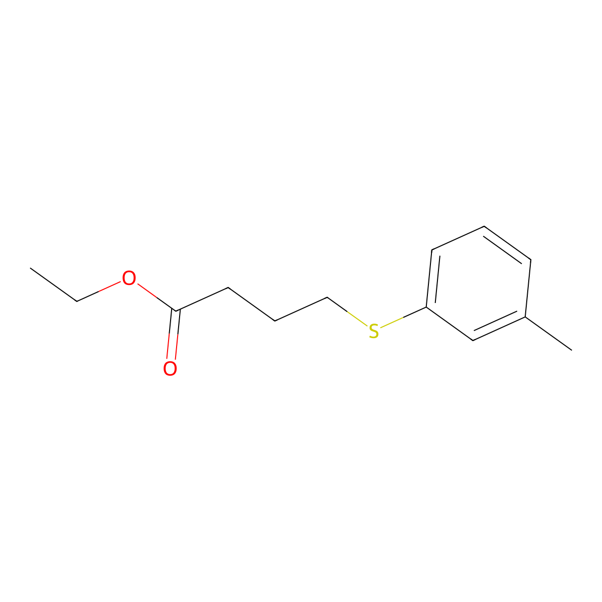 Ethyl 4-(3-methylphenyl)sulfanylbutanoate molecular structure, CAS 1779128-35-6