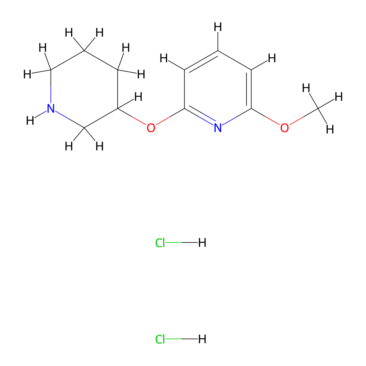 2-Methoxy-6-(piperidin-3-yloxy)pyridinedihydrochloride molecular structure, CAS 1779128-37-8