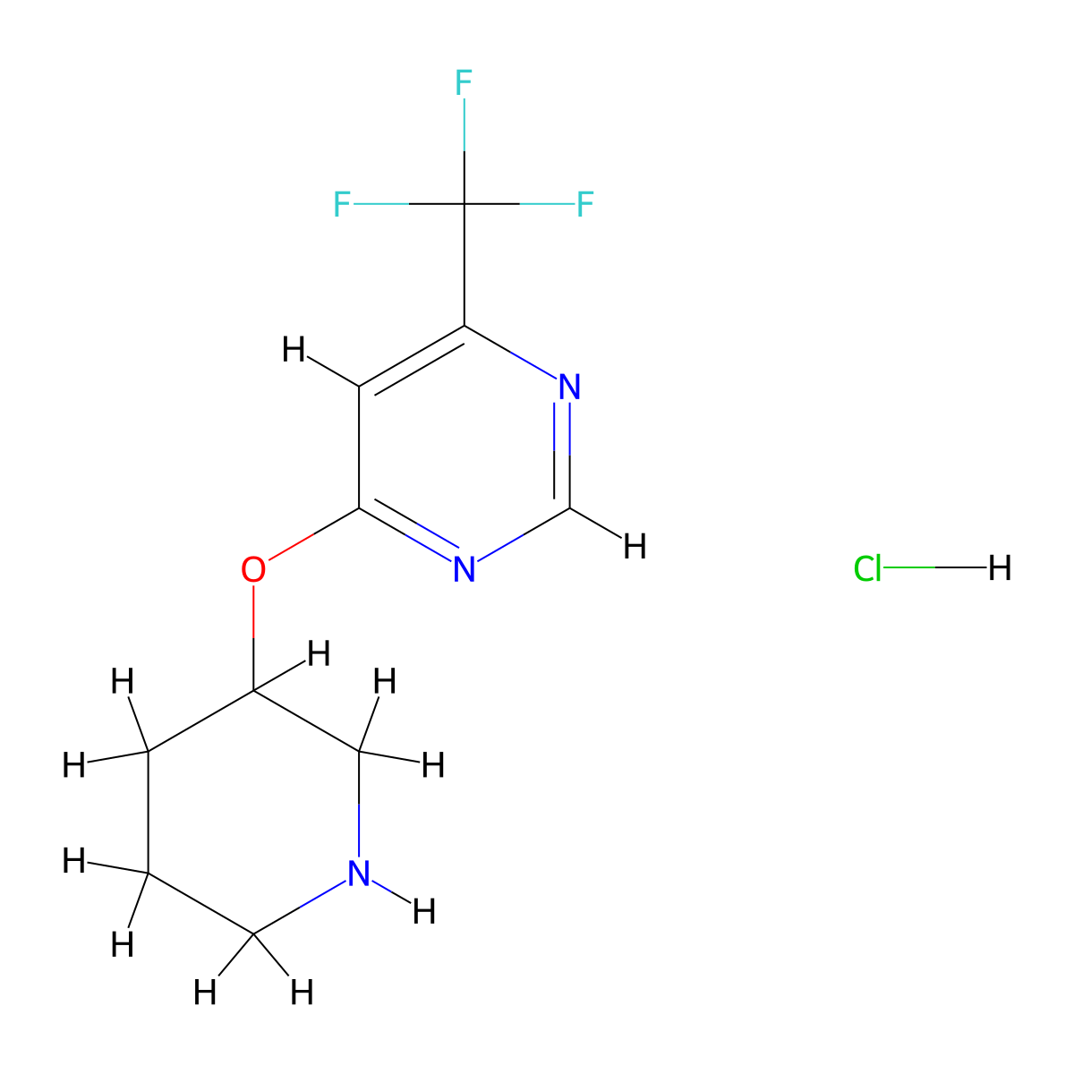 4-(Piperidin-3-yloxy)-6-(trifluoromethyl)pyrimidine hydrochloride molecular structure, CAS 1779128-43-6