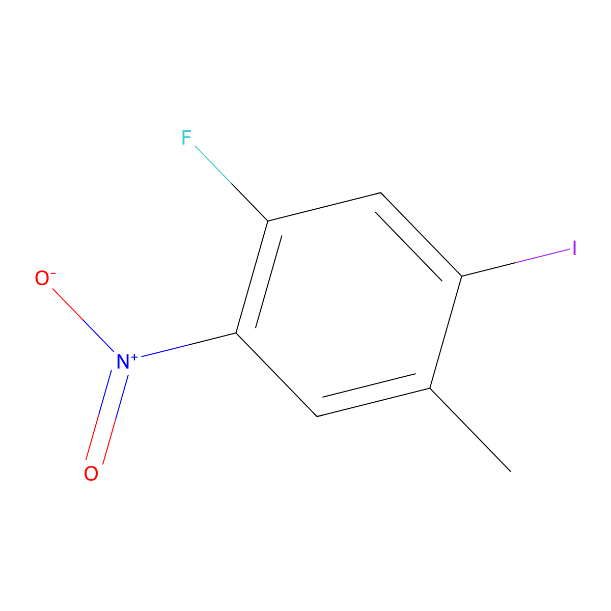 1-Fluoro-5-iodo-4-methyl-2-nitrobenzene molecular structure, CAS 1779128-45-8
