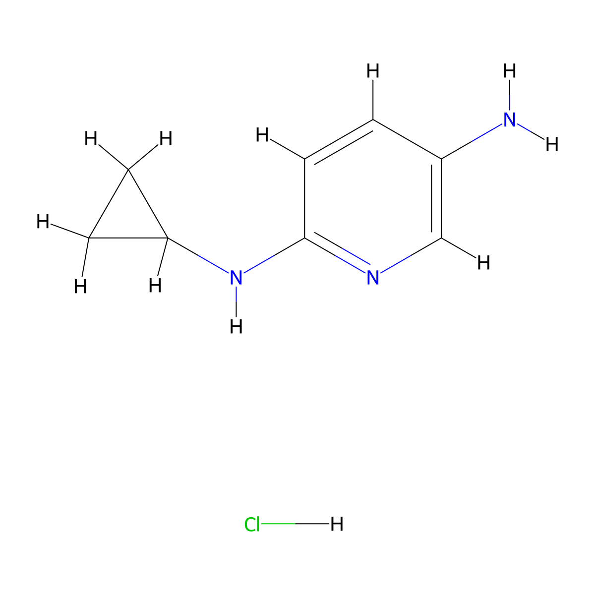 N2-Cyclopropylpyridine-2,5-diamine hydrochloride molecular structure, CAS 1779128-47-0