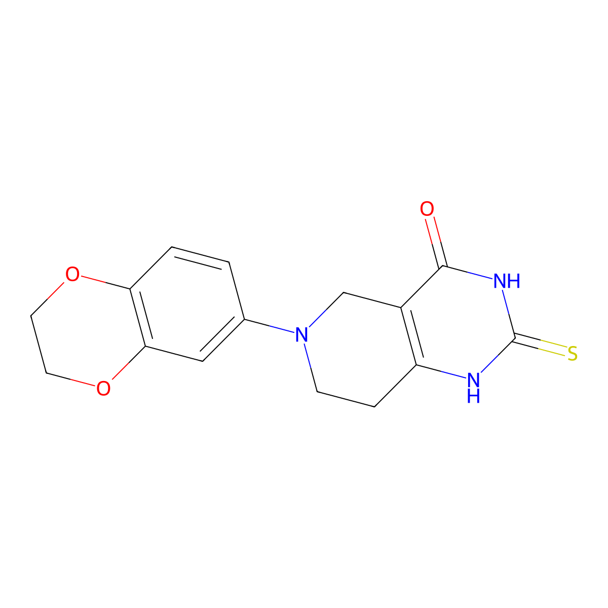 6-(2,3-dihydro-1,4-benzodioxin-6-yl)-2-sulfanyl-3H,4H,5H,6H,7H,8H-pyrido[4,3-d]pyrimidin-4-one molecular structure, CAS 1779128-58-3