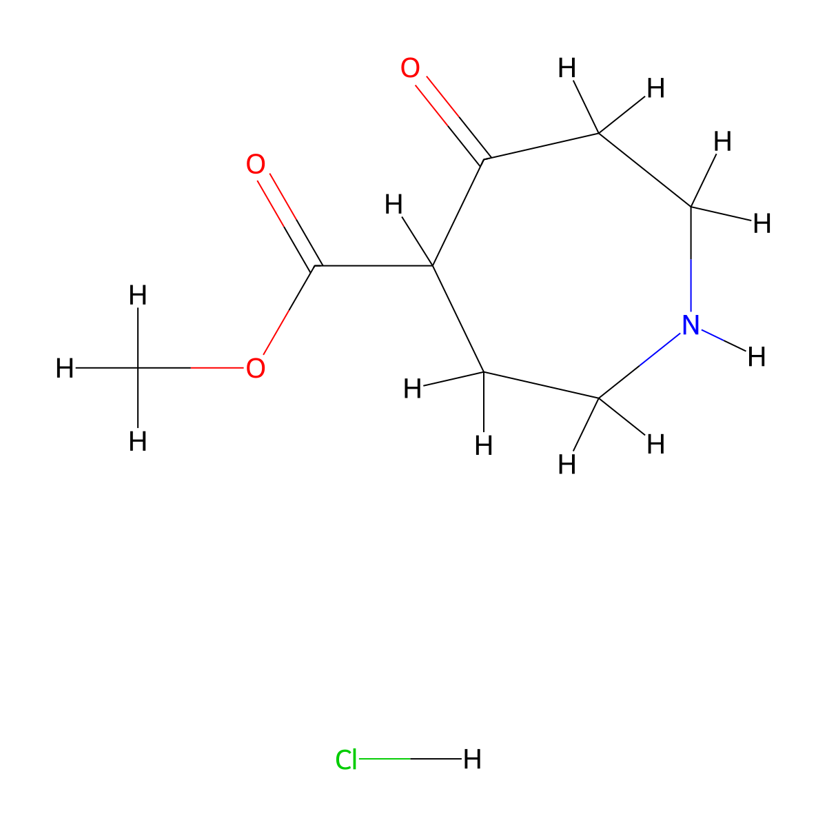 Methyl 5-oxoazepane-4-carboxylate hydrochloride molecular structure, CAS 1779128-66-3