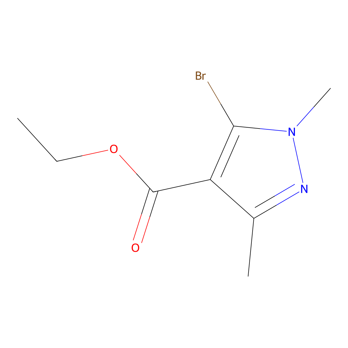 ethyl 5-bromo-1,3-dimethyl-1H-pyrazole-4-carboxylate molecular structure, CAS 1779129-07-5
