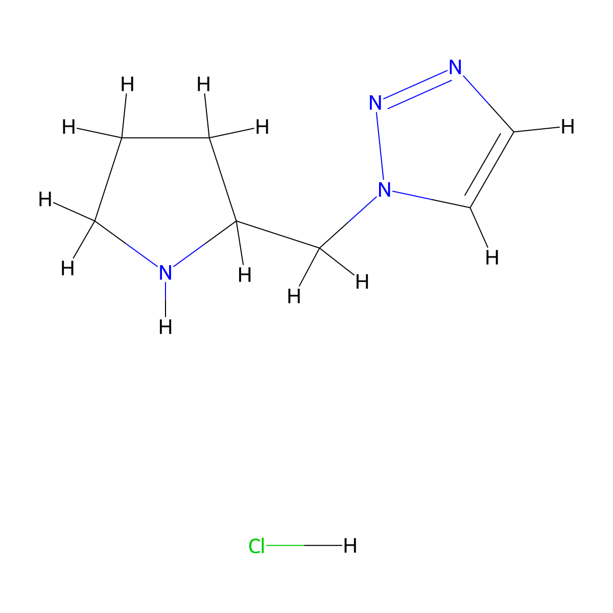 1-(pyrrolidin-2-ylmethyl)-1H-1,2,3-triazole hydrochloride molecular structure, CAS 1779129-54-2