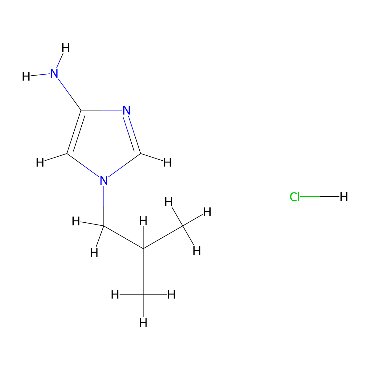 1-Isobutyl-1H-imidazol-4-amine hydrochloride molecular structure, CAS 1779129-80-4