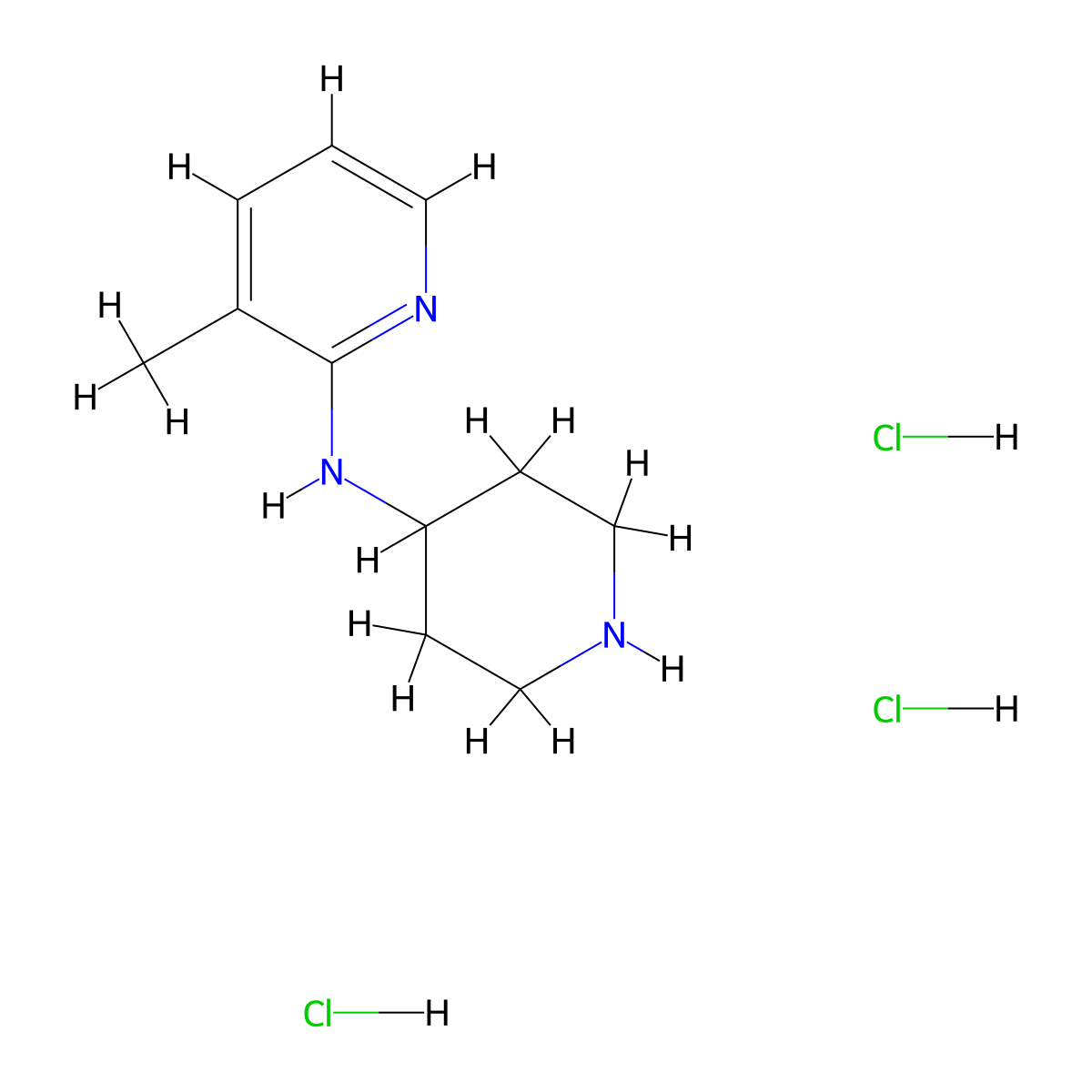 3-Methyl-N-(piperidin-4-yl)pyridin-2-amine trihydrochloride molecular structure, CAS 1779129-90-6