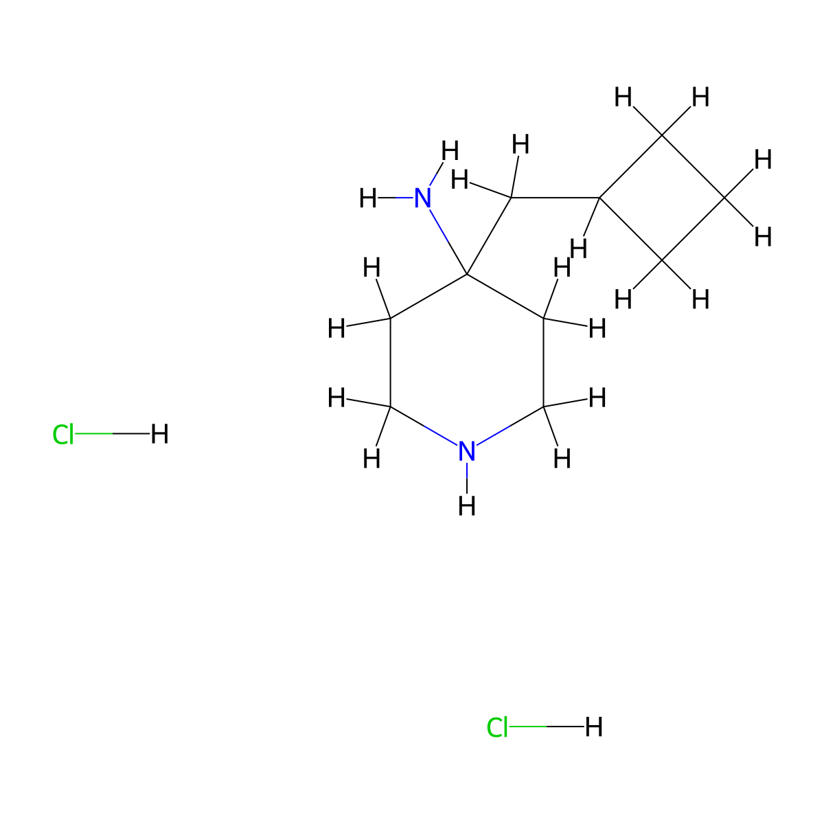 4-(Cyclobutylmethyl)piperidin-4-amine dihydrochloride molecular structure, CAS 1779130-03-8