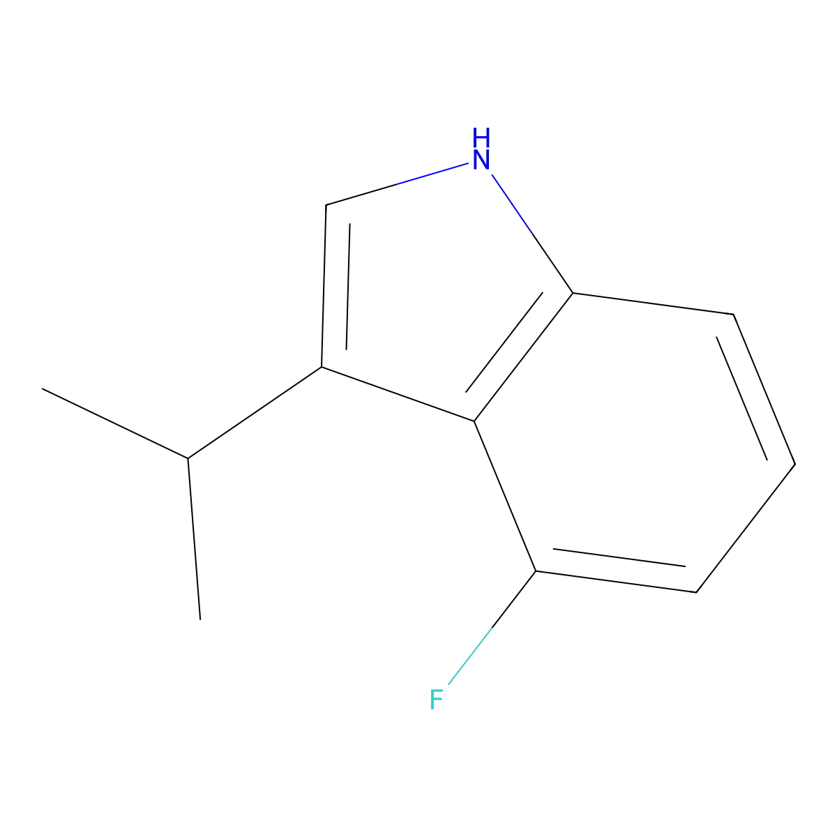 4-Fluoro-3-isopropyl-1H-indole molecular structure, CAS 1779130-10-7