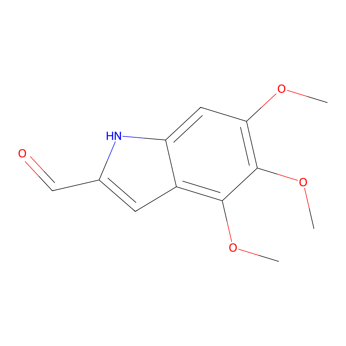 4,5,6-Trimethoxy-1H-indole-2-carbaldehyde molecular structure, CAS 1779130-25-4