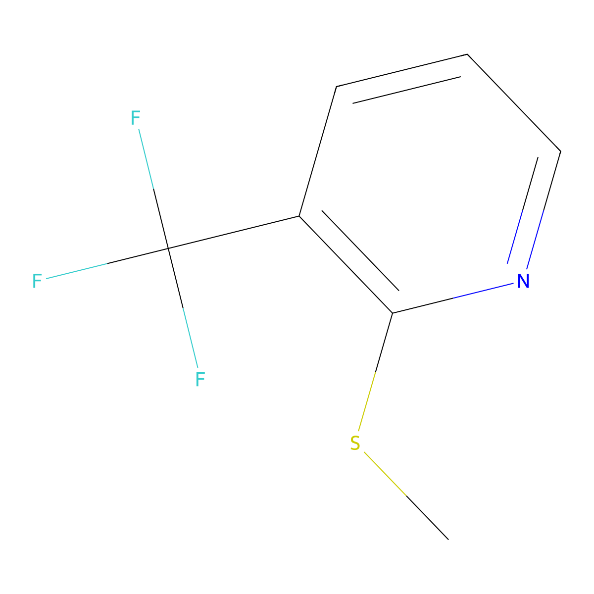 2-(Methylthio)-3-(trifluoromethyl)pyridine molecular structure, CAS 1779130-81-2