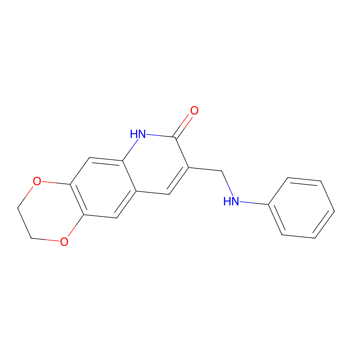 8-(anilinomethyl)-2,3-dihydro[1,4]dioxino[2,3-g]quinolin-7(6H)-one molecular structure, CAS 1779131-72-4