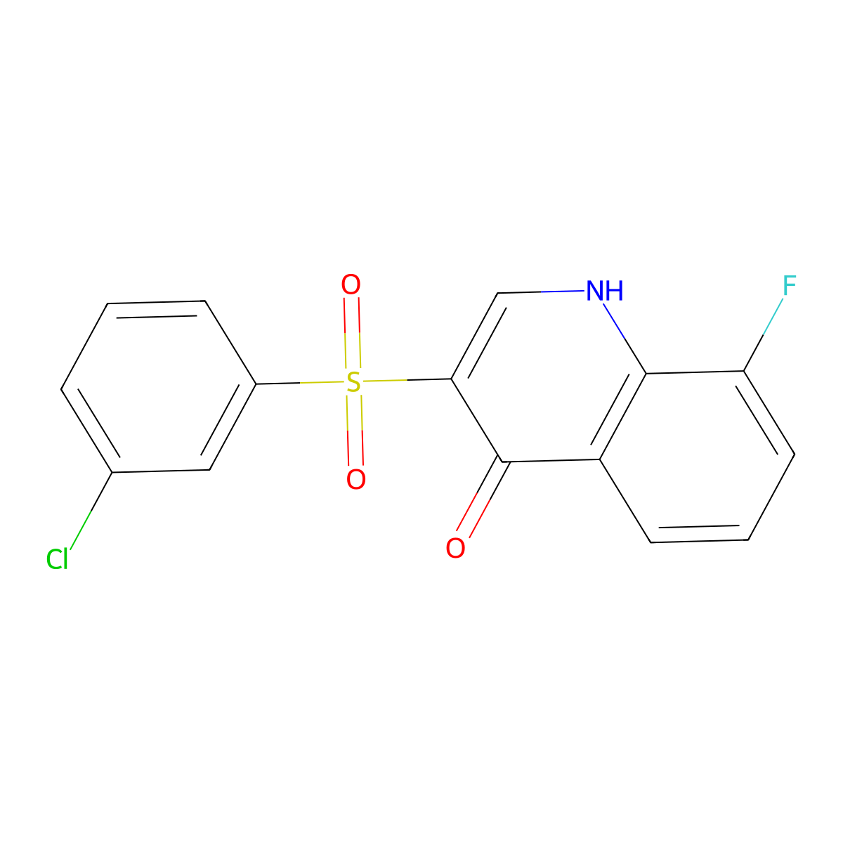 3-[(3-chlorophenyl)sulfonyl]-8-fluoroquinolin-4(1H)-one molecular structure, CAS 1779131-80-4