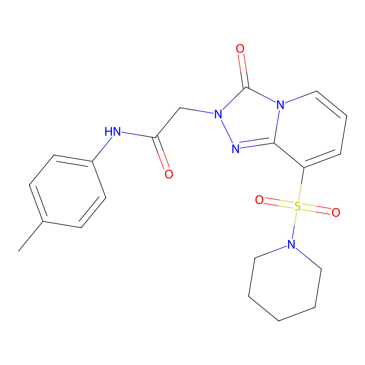 N-(4-methylphenyl)-2-[3-oxo-8-(piperidin-1-ylsulfonyl)[1,2,4]triazolo[4,3-a]pyridin-2(3H)-yl]acetamide molecular structure, CAS 1779131-88-2