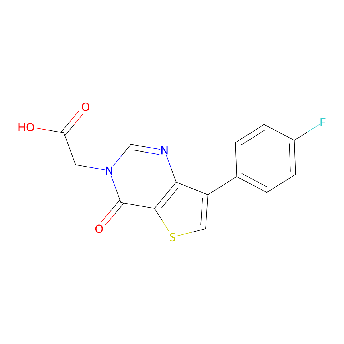 [7-(4-fluorophenyl)-4-oxothieno[3,2-d]pyrimidin-3(4H)-yl]acetic acid molecular structure, CAS 1779132-36-3