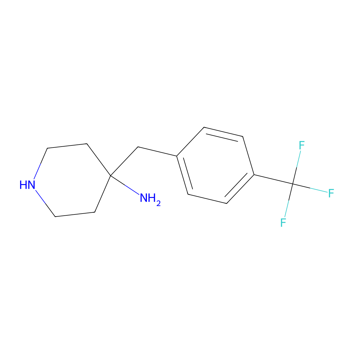 4-[4-(Trifluoromethyl)benzyl]piperidin-4-amine molecular structure, CAS 1779132-65-8