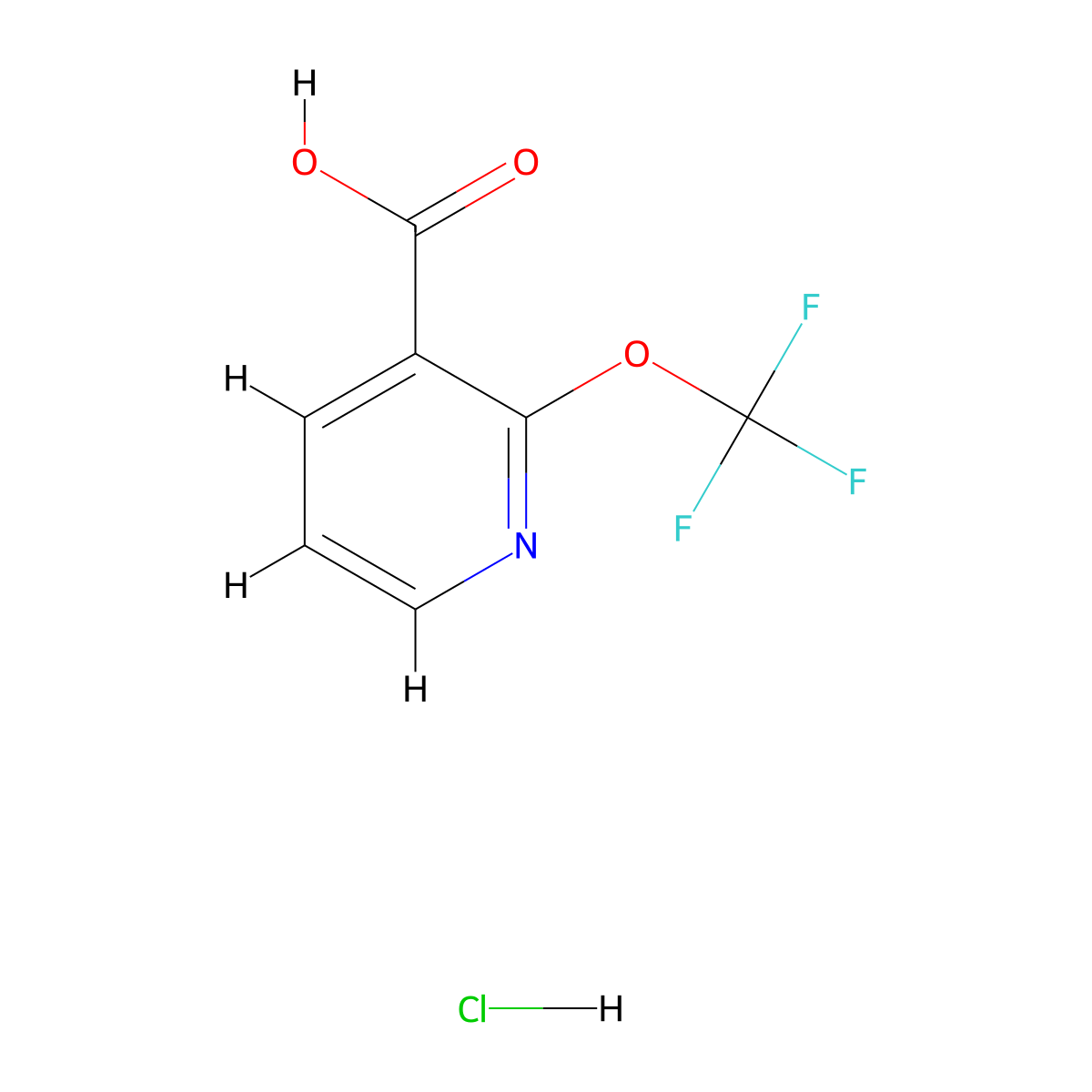 2-(Trifluoromethoxy)nicotinic acid hydrochloride molecular structure, CAS 1779132-96-5