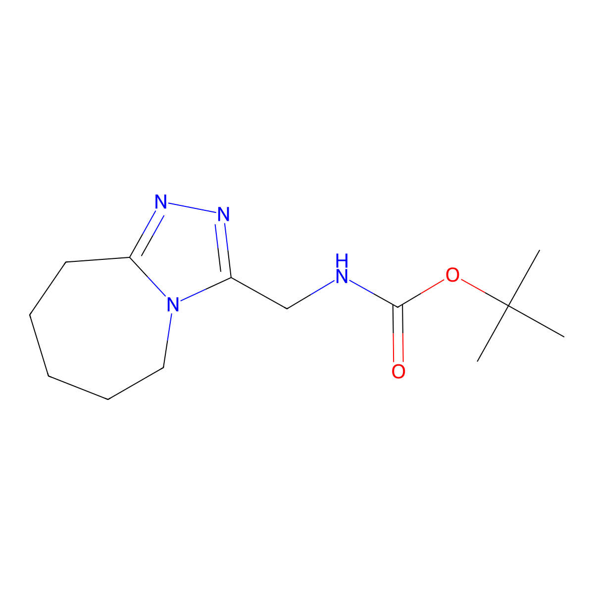 tert-butyl (6,7,8,9-tetrahydro-5H-[1,2,4]triazolo[4,3-a]azepin-3-ylmethyl)carbamate molecular structure, CAS 1779133-02-6