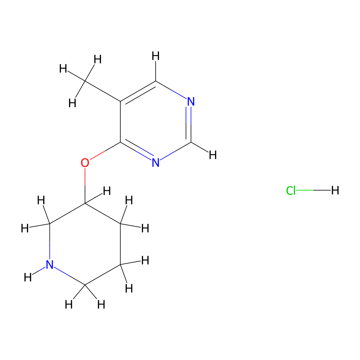 5-Methyl-4-(piperidin-3-yloxy)pyrimidinehydrochloride molecular structure, CAS 1779133-07-1