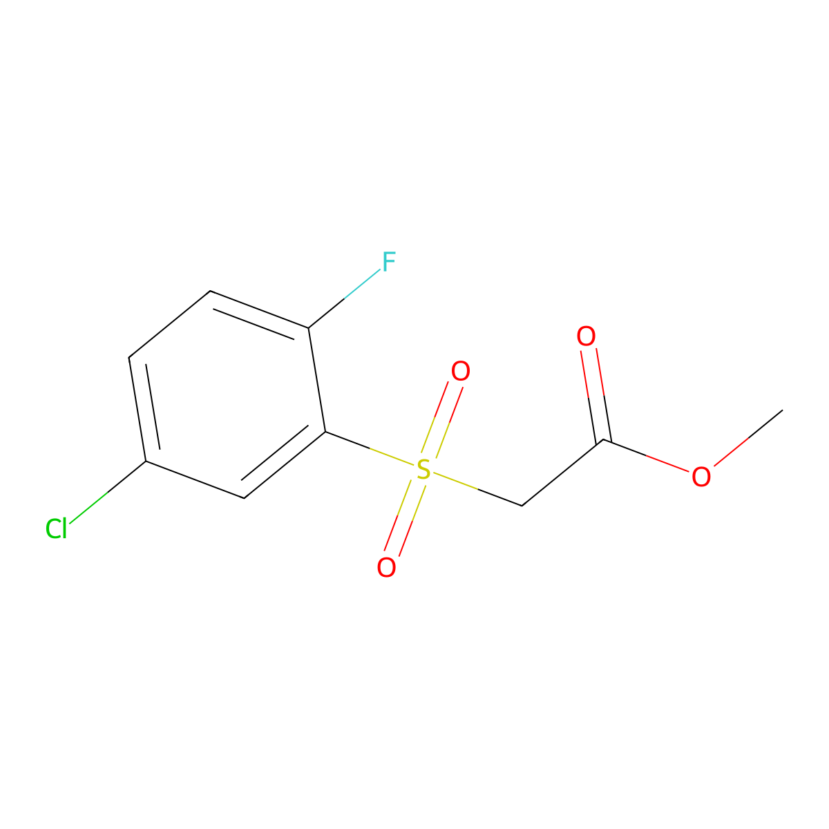 Methyl [(5-chloro-2-fluorophenyl)sulfonyl]acetate molecular structure, CAS 1779133-08-2