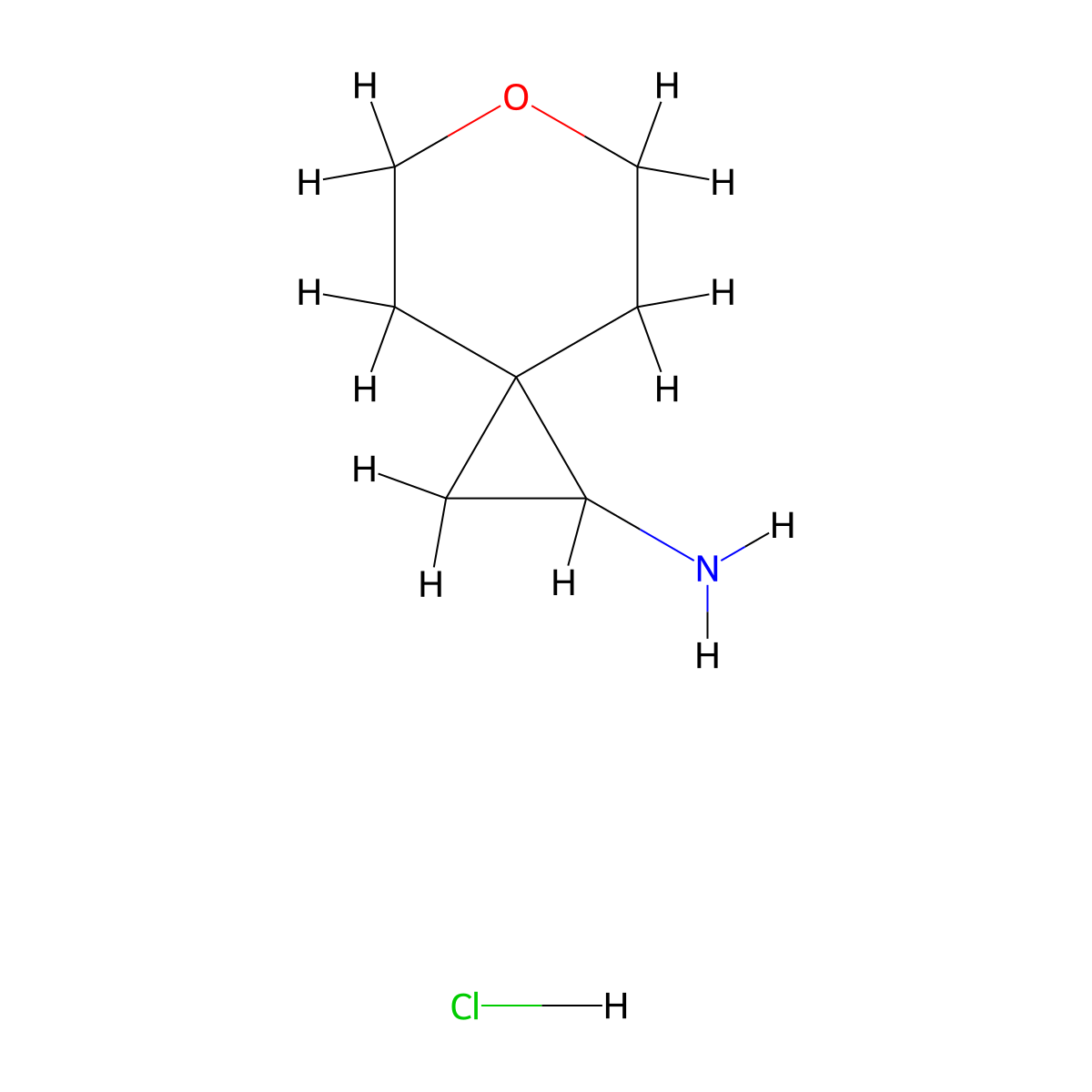 6-Oxaspiro[2.5]octan-1-amine Hydrochloride molecular structure, CAS 1779133-13-9