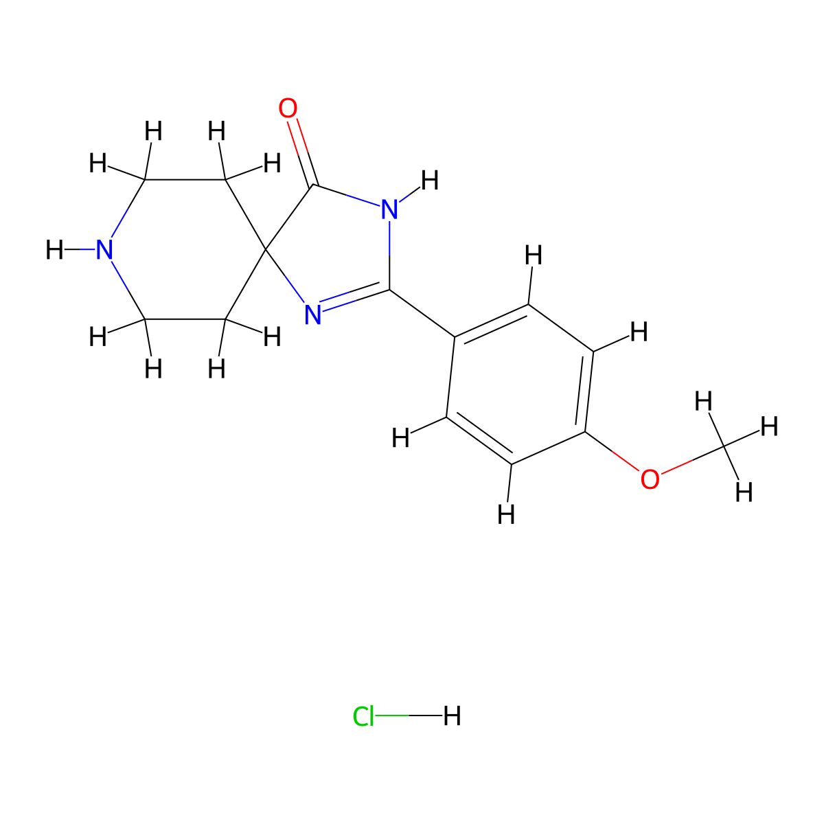 2-(4-Methoxyphenyl)-1,3,8-triazaspiro[4.5]dec-1-en-4-one hydrochloride molecular structure, CAS 1779133-27-5