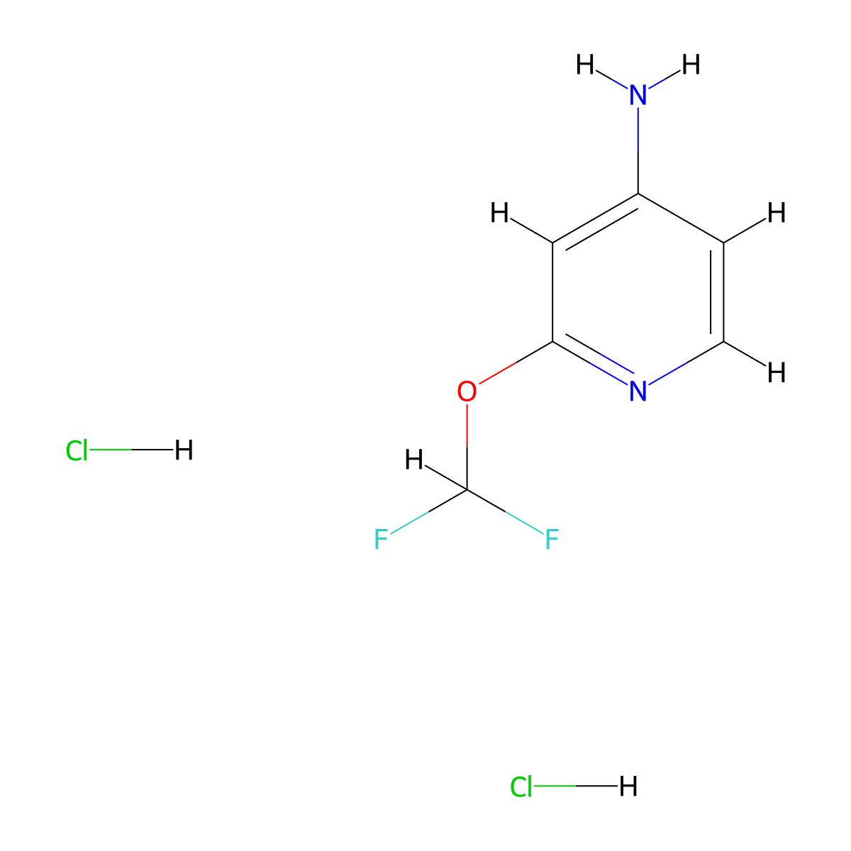 2-(Difluoromethoxy)pyridin-4-amine dihydrochloride molecular structure, CAS 1779133-38-8