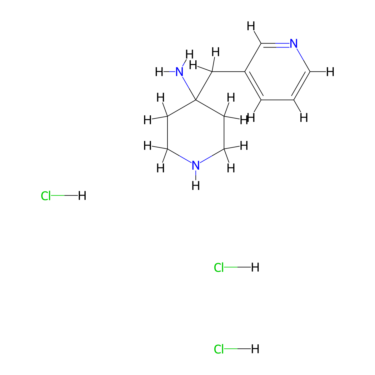 4-(Pyridin-3-ylmethyl)piperidin-4-amine trihydrochloride molecular structure, CAS 1779133-45-7