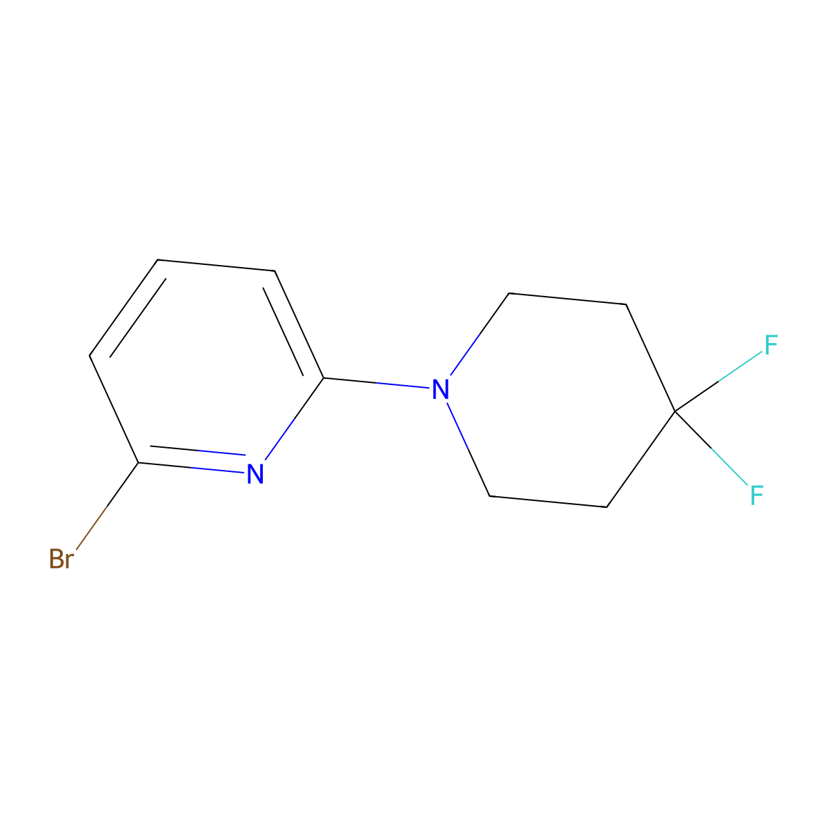 2-Bromo-6-(4,4-difluoropiperidin-1-yl)pyridine molecular structure, CAS 1779133-48-0