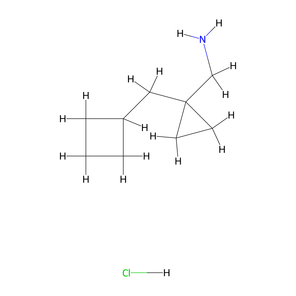 [1-(Cyclobutylmethyl)cyclopropyl]methanamine hydrochloride molecular structure, CAS 1779133-63-9