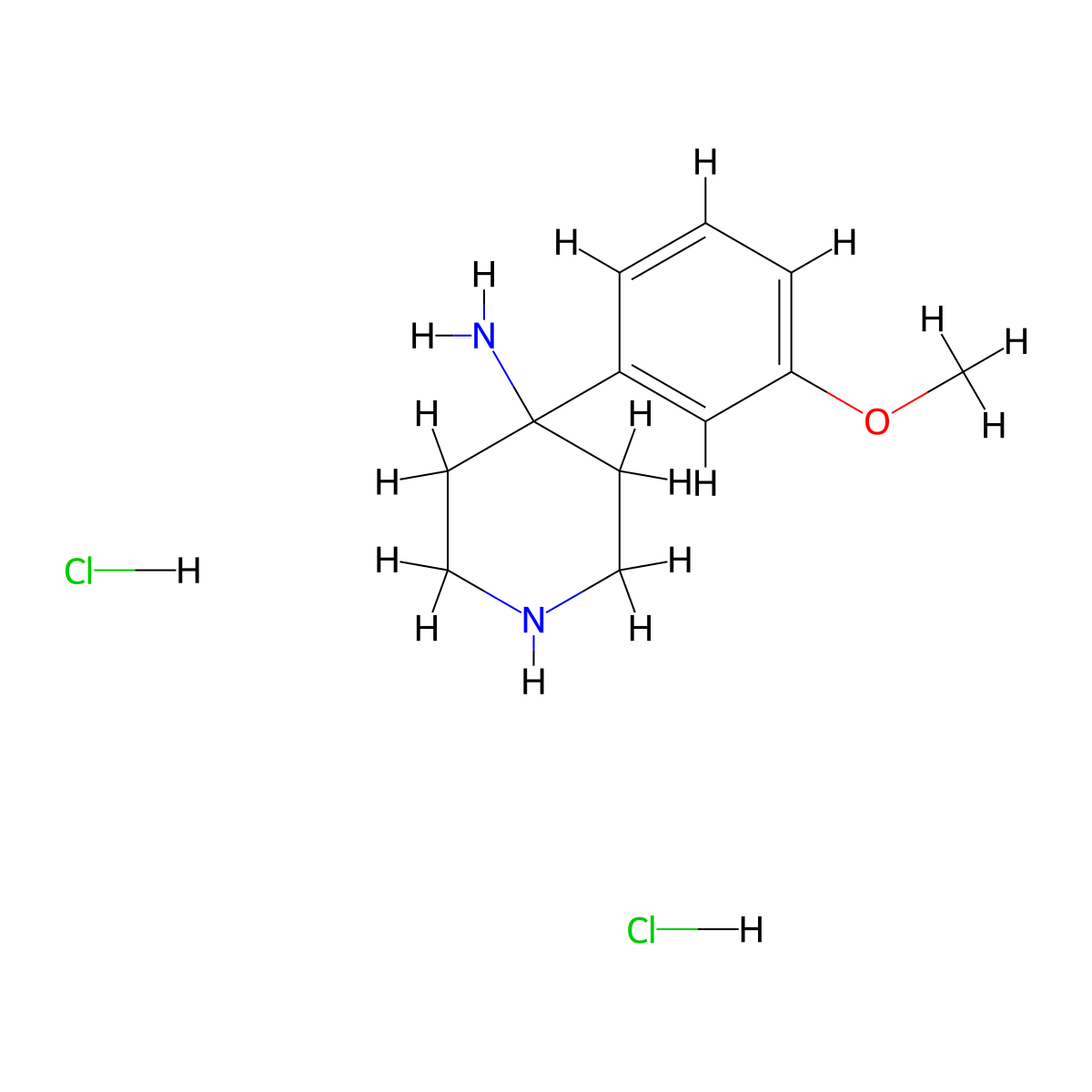 4-(3-Methoxyphenyl)piperidin-4-amine dihydrochloride molecular structure, CAS 1779133-79-7