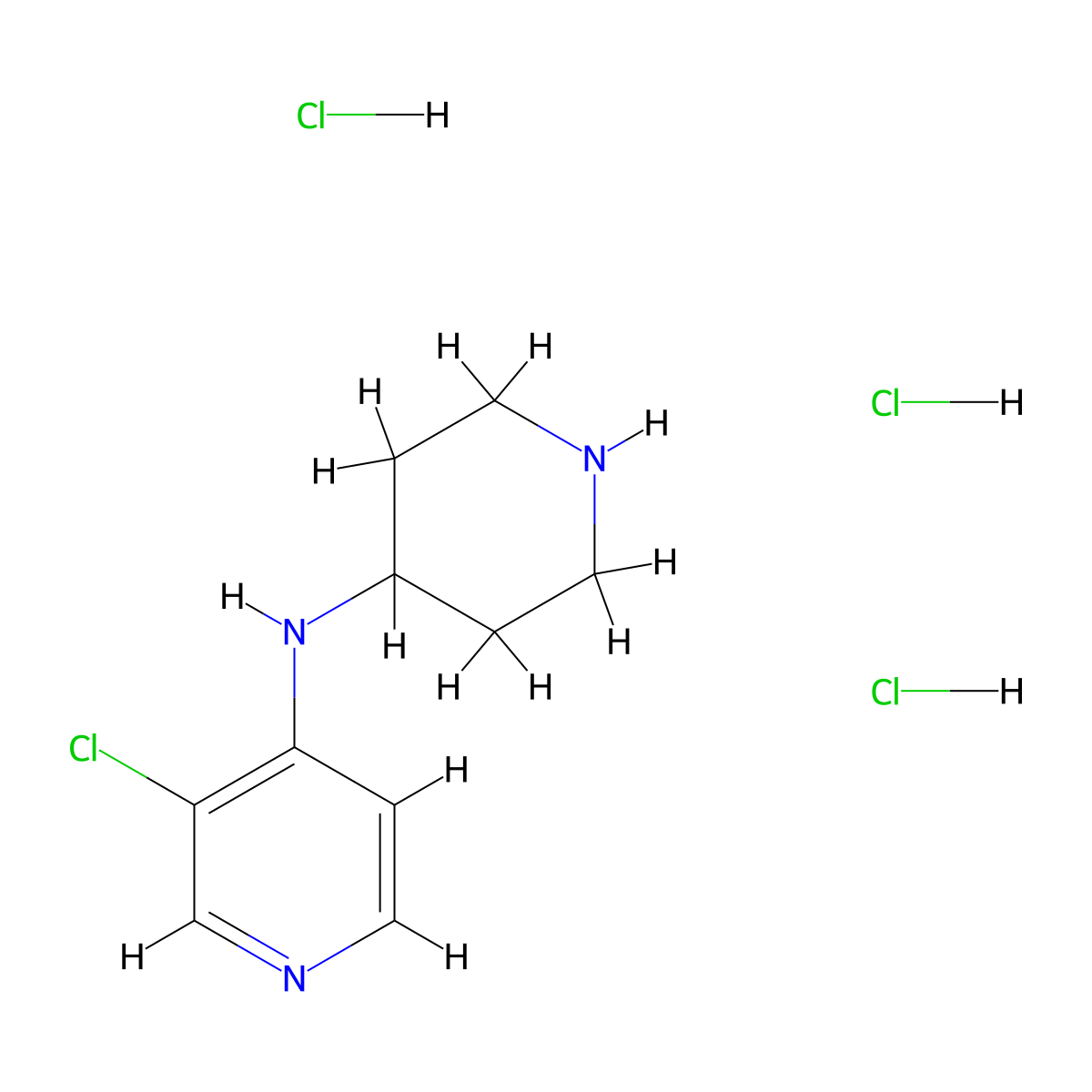 3-Chloro-N-(piperidin-4-yl)pyridin-4-amine trihydrochloride molecular structure, CAS 1779134-07-4