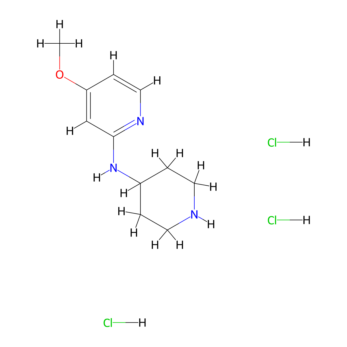 4-Methoxy-N-(piperidin-4-yl)pyridin-2-amine trihydrochloride molecular structure, CAS 1779134-29-0