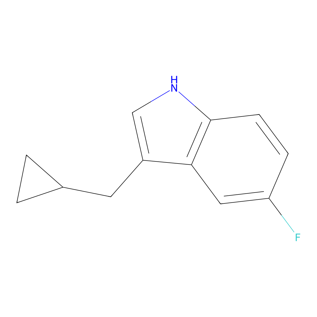 3-(Cyclopropylmethyl)-5-fluoro-1H-indole molecular structure, CAS 1779134-41-6