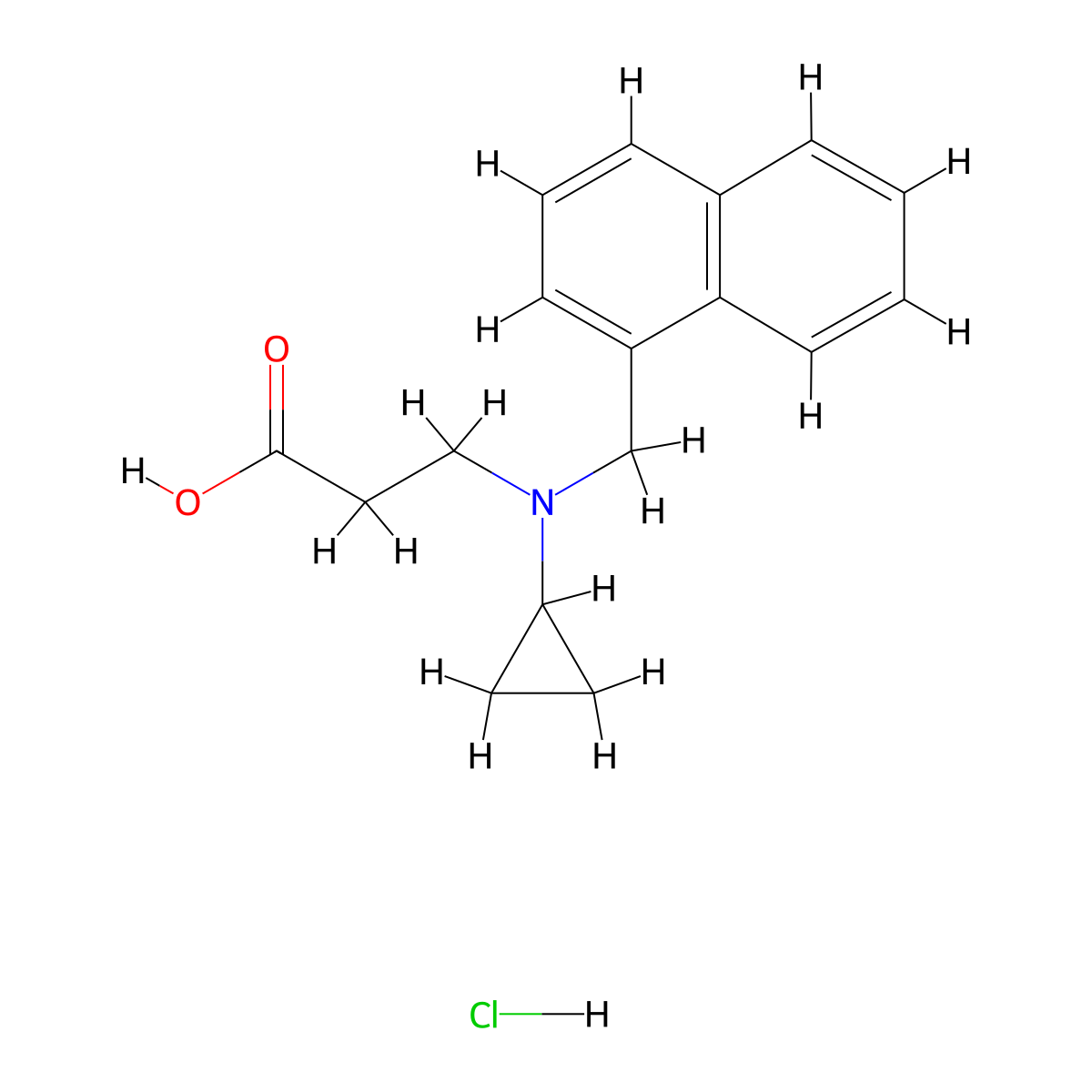 3-[Cyclopropyl(naphthalen-1-ylmethyl)amino]propanoic acid hydrochloride molecular structure, CAS 1779134-71-2