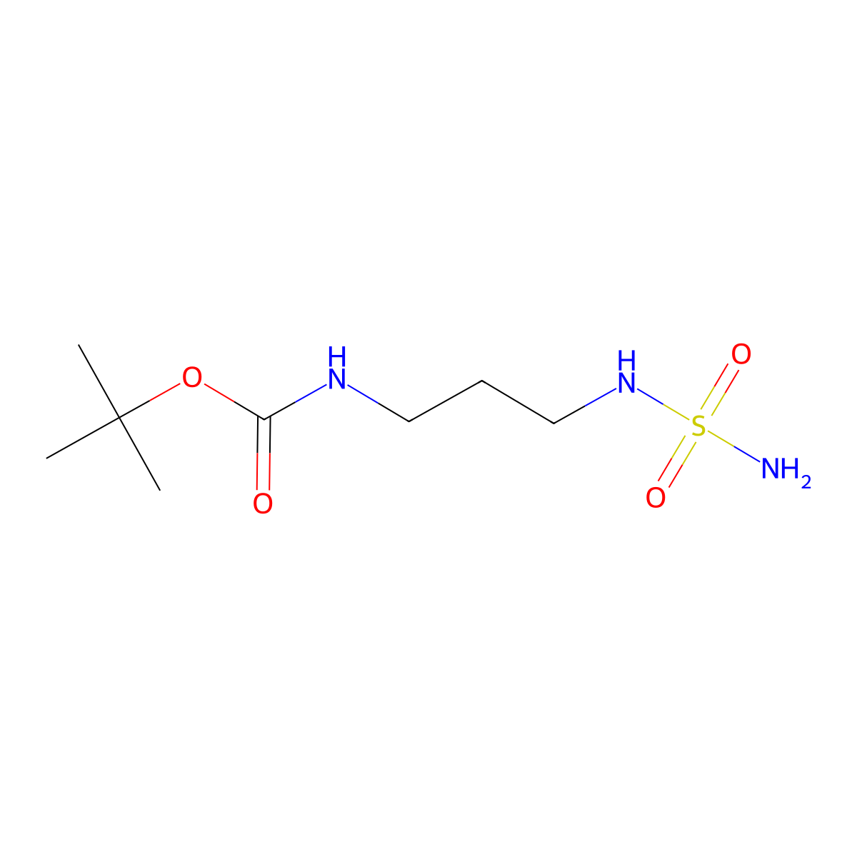 tert-butyl N-[3-(sulfamoylamino)propyl]carbamate molecular structure, CAS 1779143-11-1