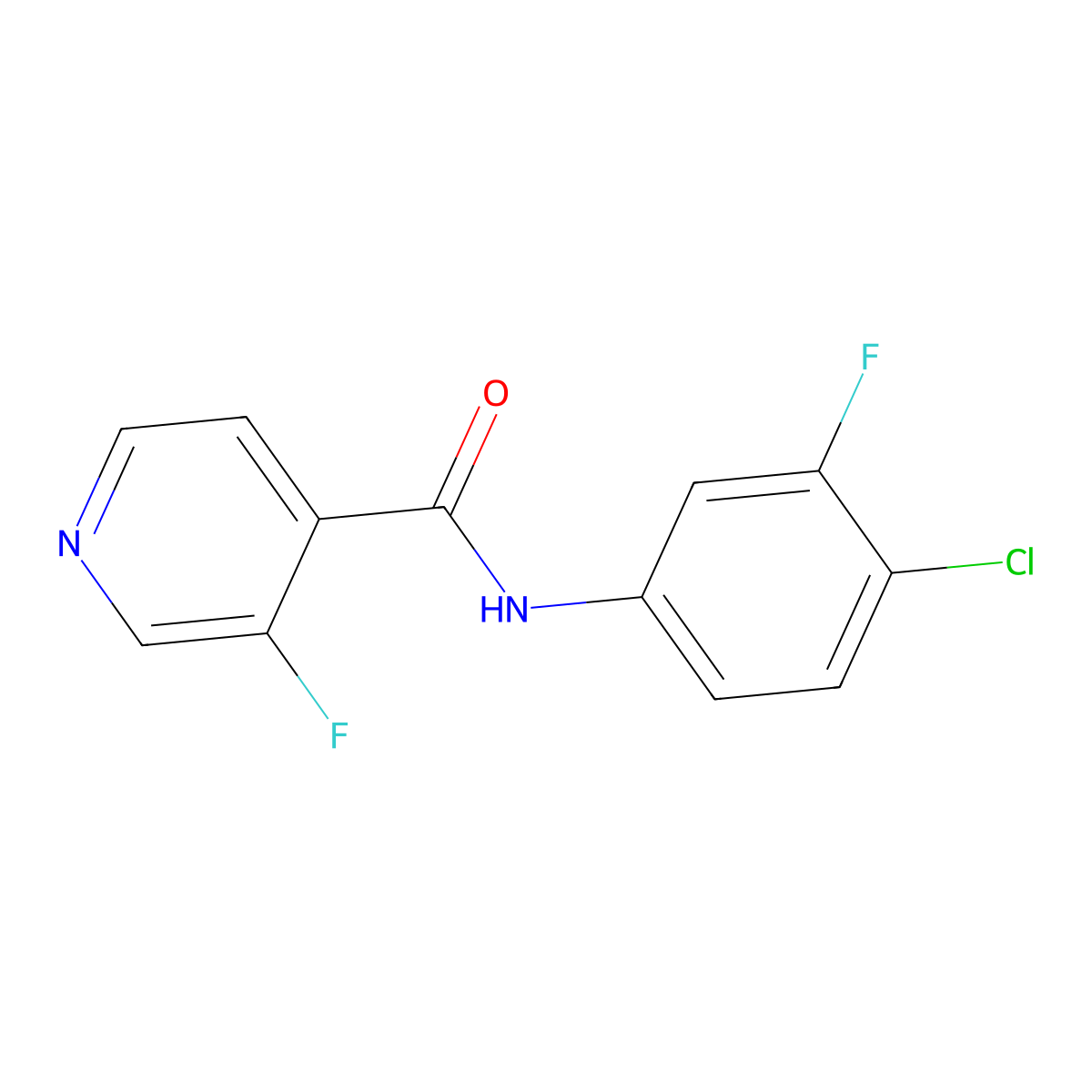 N-(4-chloro-3-fluorophenyl)-3-fluoropyridine-4-carboxamide molecular structure, CAS 1779210-45-5