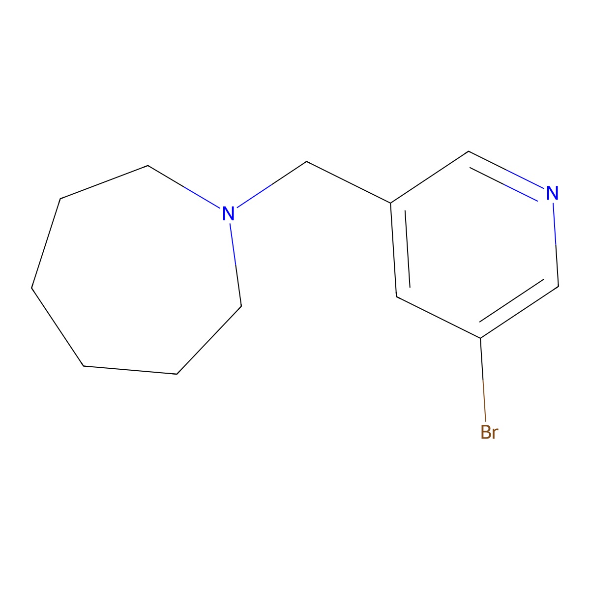 1-((5-Bromopyridin-3-yl)methyl)azepane molecular structure, CAS 1779243-00-3