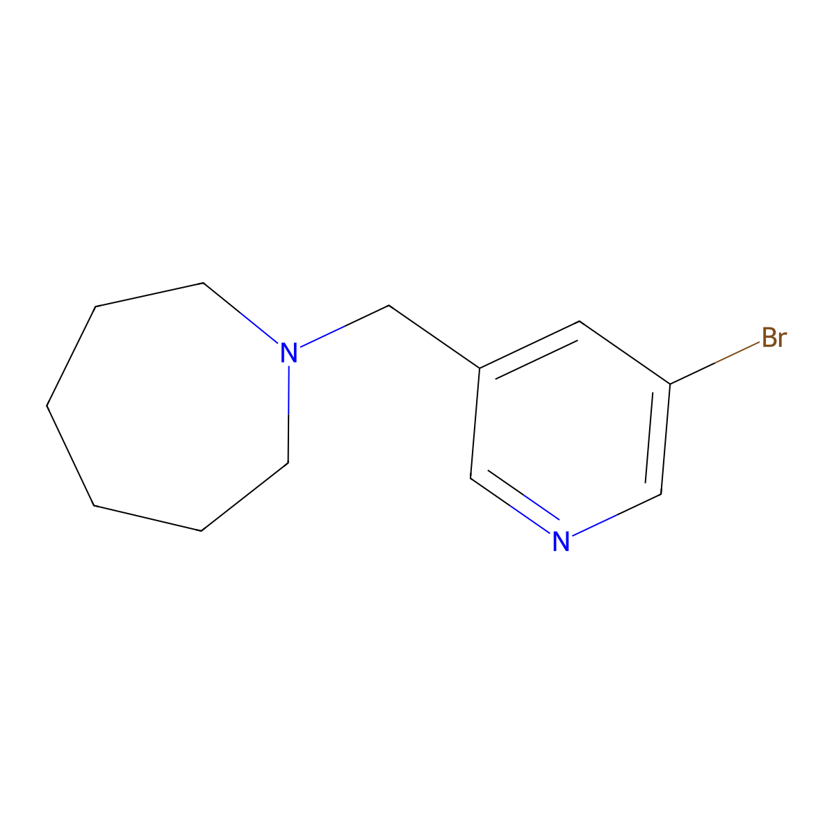 1-((5-Bromopyridin-3-yl)methyl)azepane molecular structure, CAS 1779243-00-3