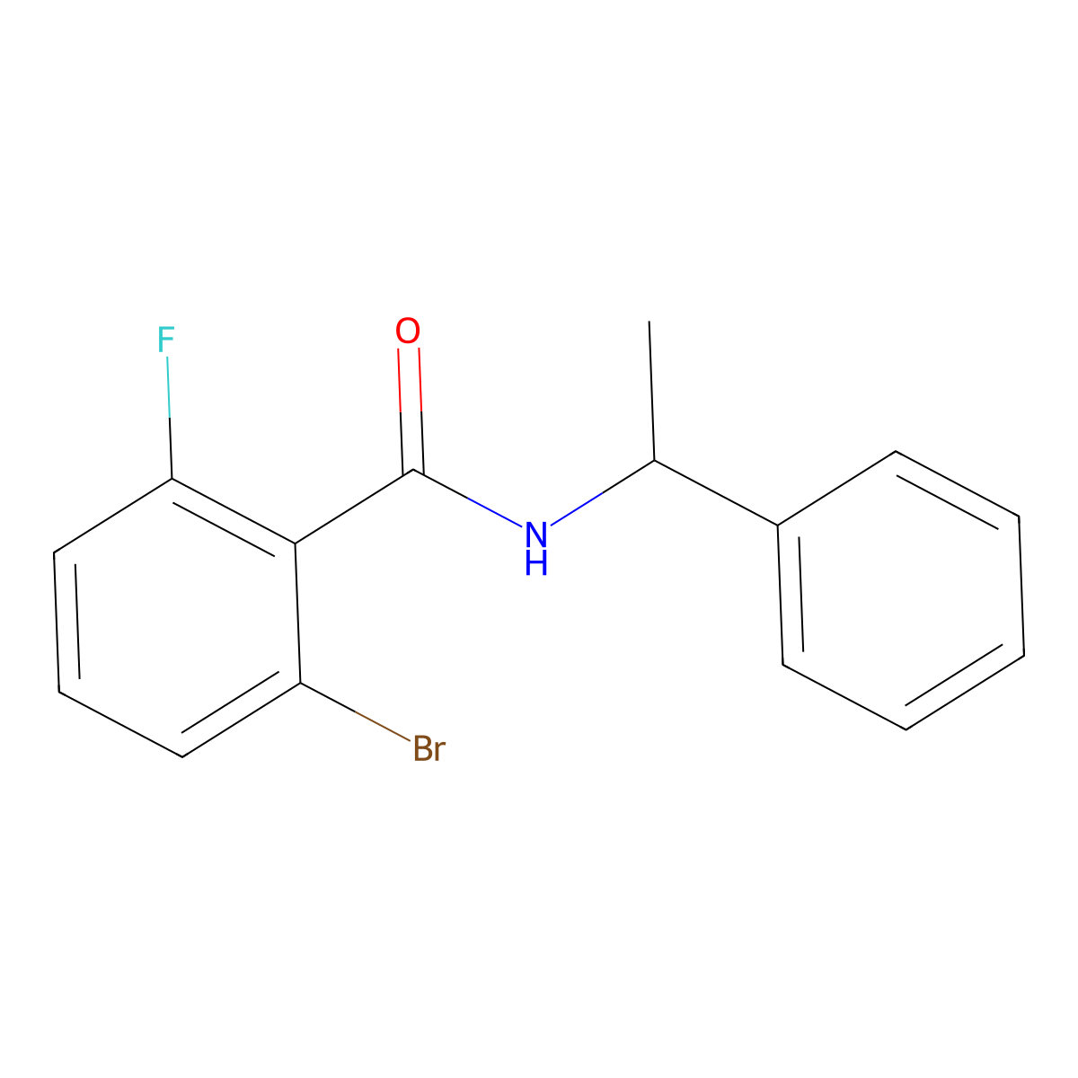 2-Bromo-6-fluoro-N-(1-phenylethyl)benzamide molecular structure, CAS 1779302-90-7