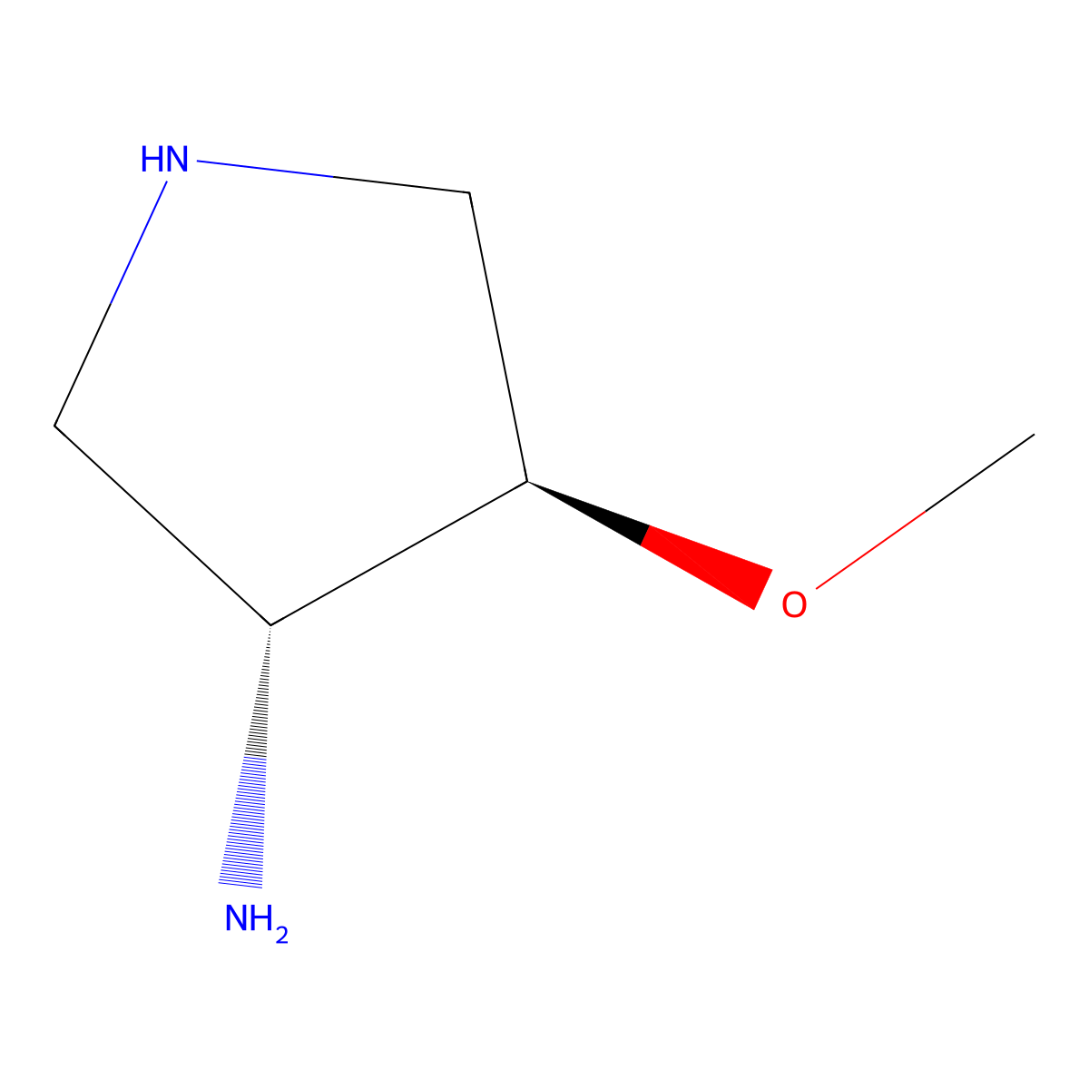 3-Pyrrolidinamine, 4-methoxy-, (3R,4R)- molecular structure, CAS 177931-63-4